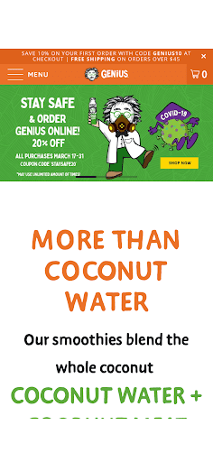 Genius Juice is offering a 20% off discount due to the coronavirus.