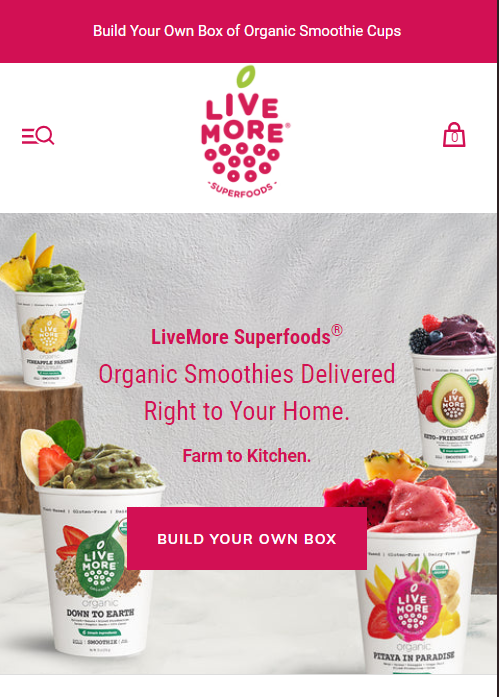 Live More Superfoods website design