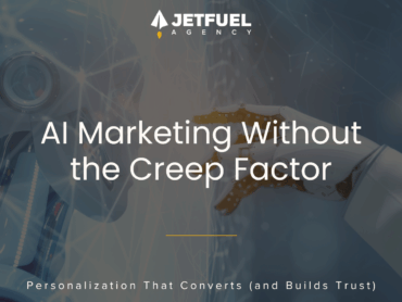 Robot and human hand connecting through digital interface, symbolizing ethical AI marketing and personalized trust