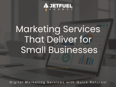 Marketing services dashboard showing ROI-focused digital marketing for small businesses